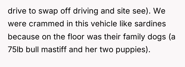 drive to swap off driving and site see). We were...