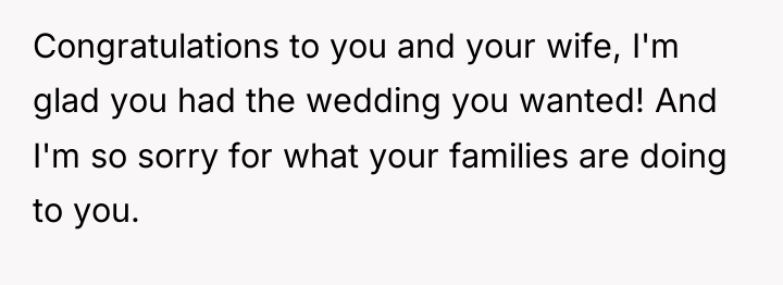 Congratulations to you and your wife, I'm glad you had...