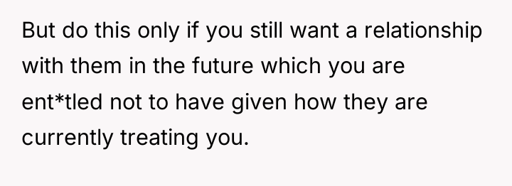 But do this only if you still want a relationship...
