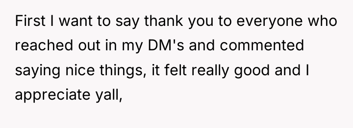 First I want to say thank you to everyone who...