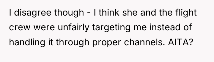 I disagree though - I think she and the flight...