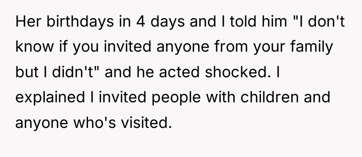 Her birthdays in 4 days and I told him "I...