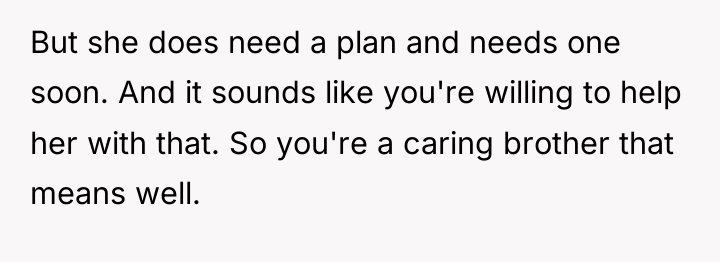 But she does need a plan and needs one soon....