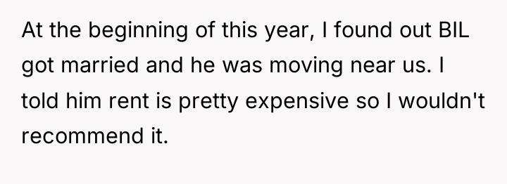 At the beginning of this year, I found out BIL...