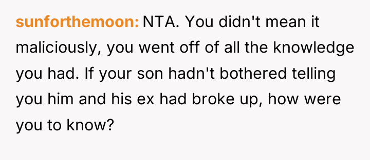 sunforthemoon NTA. You didn't mean it maliciously, you went off...