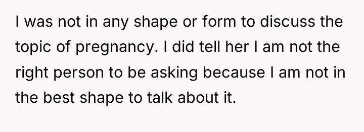 I was not in any shape or form to discuss...