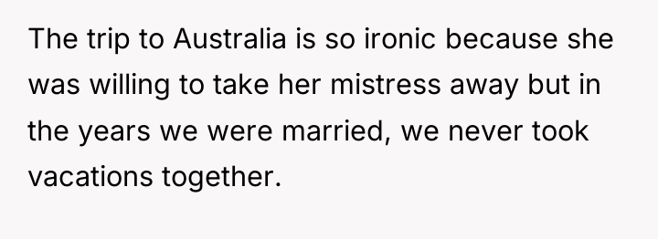 The trip to Australia is so ironic because she was...