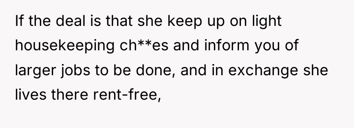 If the deal is that she keep up on light...