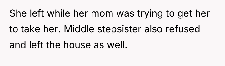 She left while her mom was trying to get her...