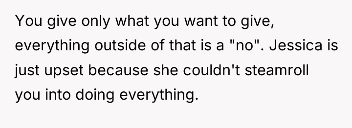 You give only what you want to give, everything outside...