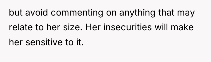 but avoid commenting on anything that may relate to her...