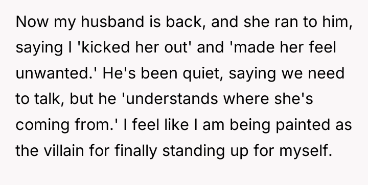 Now my husband is back, and she ran to him,...