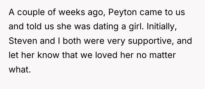 A couple of weeks ago, Peyton came to us and...