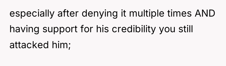 especially after denying it multiple times AND having support for...