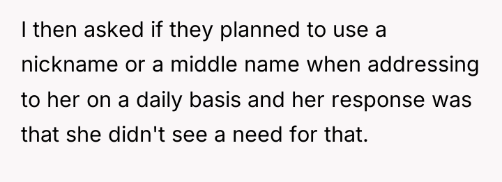 I then asked if they planned to use a nickname...