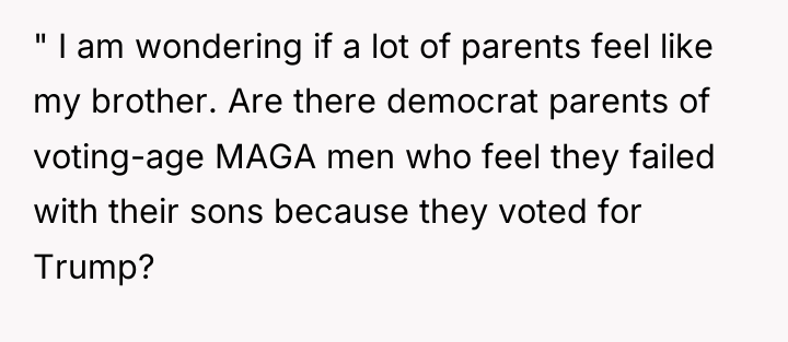 " I am wondering if a lot of parents feel...