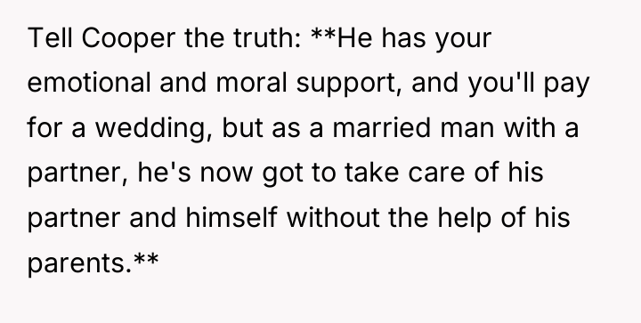 Tell Cooper the truth: **He has your emotional and moral...