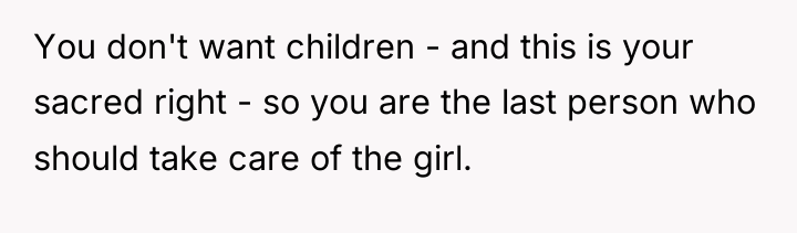You don't want children - and this is your sacred...