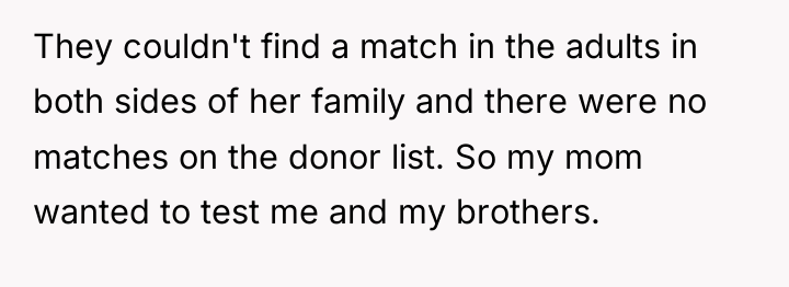 They couldn't find a match in the adults in both...