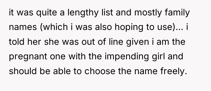 it was quite a lengthy list and mostly family names...