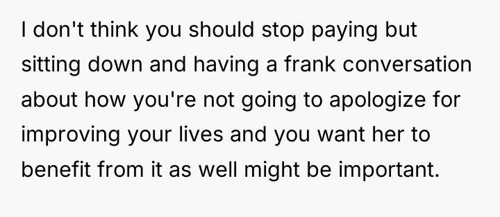 I don't think you should stop paying but sitting down...