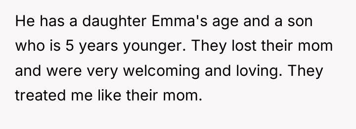 He has a daughter Emma's age and a son who...
