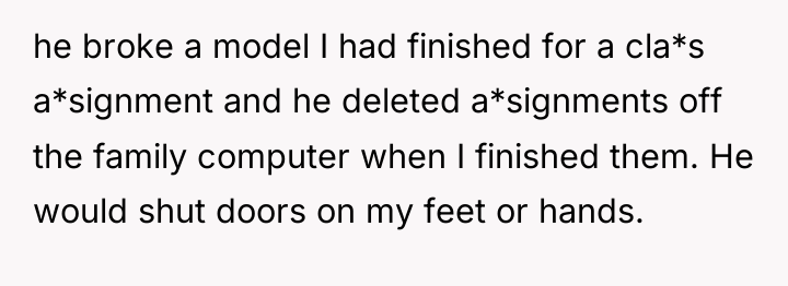 he broke a model I had finished for a cla*s...