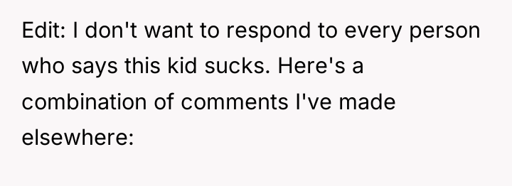 Edit: I don't want to respond to every person who...
