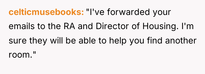 celticmusebooks "I've forwarded your emails to the RA and Director...