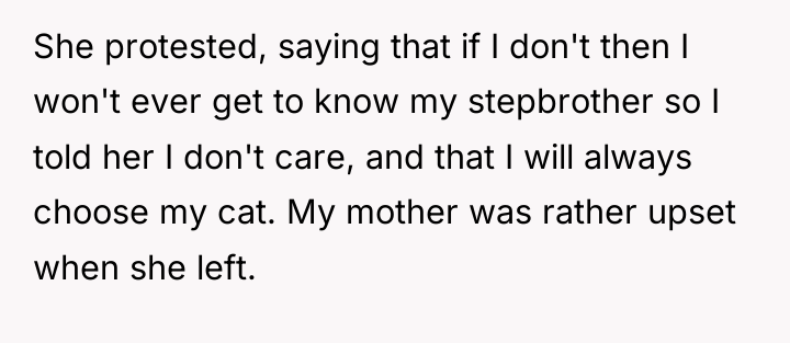 She protested, saying that if I don't then I won't...