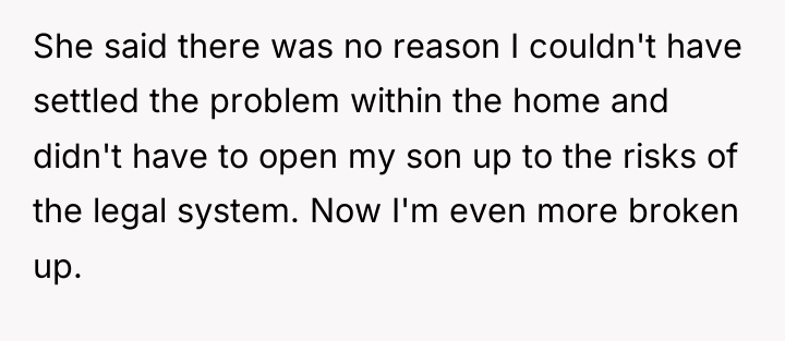 She said there was no reason I couldn't have settled...