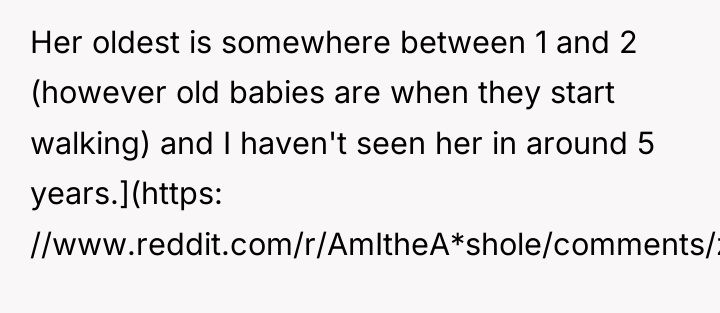 Her oldest is somewhere between 1 and 2 (however old...