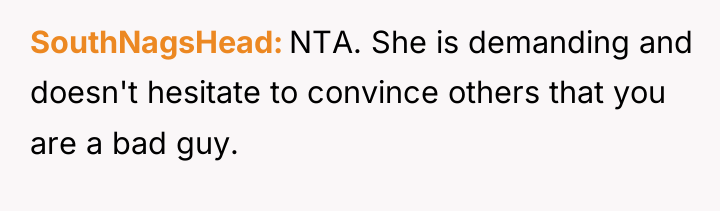 SouthNagsHead NTA. She is demanding and doesn't hesitate to convince...