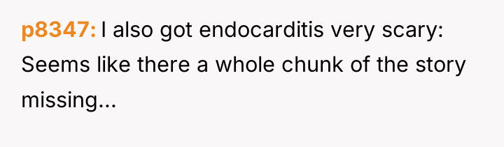 p8347 I also got endocarditis very scary: Seems like there...
