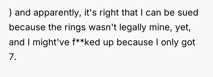 ) and apparently, it's right that I can be sued...