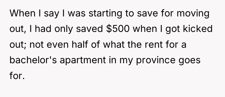 When I say I was starting to save for moving...