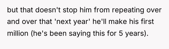 but that doesn't stop him from repeating over and over...