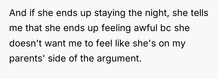 And if she ends up staying the night, she tells...
