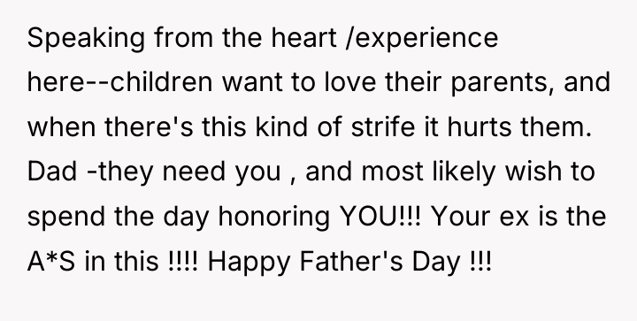 Speaking from the heart /experience here--children want to love their...