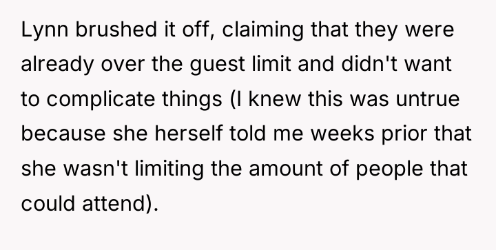 Lynn brushed it off, claiming that they were already over...