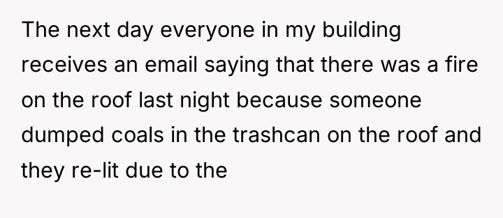 The next day everyone in my building receives an email...