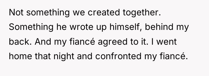Not something we created together. Something he wrote up himself,...