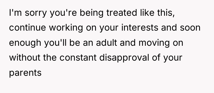 I'm sorry you're being treated like this, continue working on...