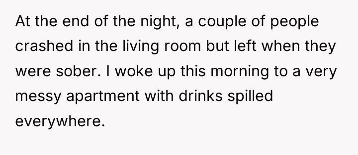 At the end of the night, a couple of people...