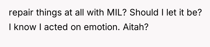repair things at all with MIL? Should I let it...