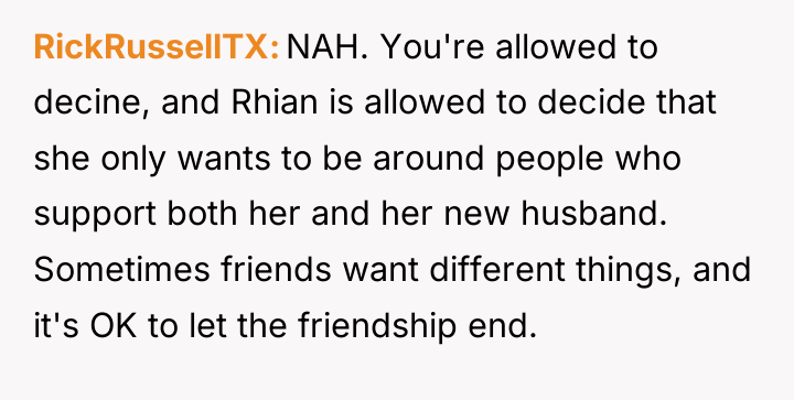 RickRussellTX NAH. You're allowed to decine, and Rhian is allowed...