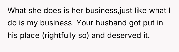 What she does is her business,just like what I do...