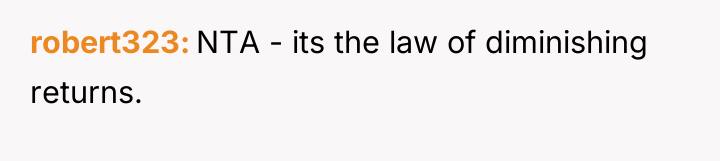 robert323 NTA - its the law of diminishing returns.