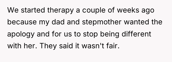 We started therapy a couple of weeks ago because my...