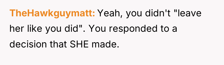 TheHawkguymatt Yeah, you didn't "leave her like you did". You...